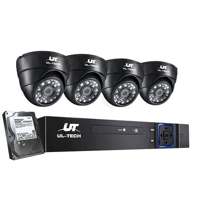 NNEDSZ -CCTV Camera Security System Home 8CH DVR 1080P 4 Dome cameras with 1TB Hard Drive-0