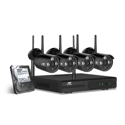 NNEDSZ -CCTV Wireless Security Camera System 8CH Home Outdoor WIFI 4 Bullet Cameras Kit 1TB-0