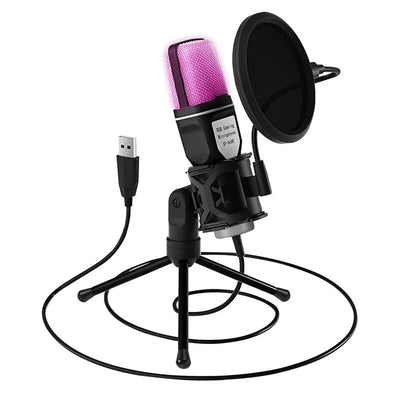 NNEOBA USB RGB Microphone Gaming Mic for Podcast & Streaming-0