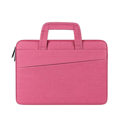 NNEDSZ Multi-compartment Waterproof Laptop Briefcase - Fits 14.1-15.4 Inches - Rose Pink-0