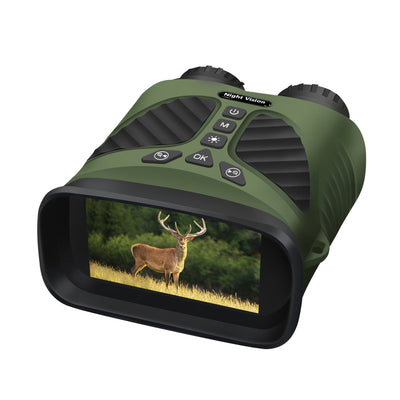 NNEDSZ Green Digital Night Vision Binoculars - 3.0'' IPS Screen, 10X Optical Zoom, 2.5K Video Recording, Infrared for 300m Range-0